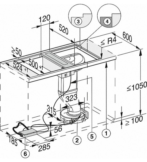Miele 美诺 隐藏式油烟机 CSDA 7001 FL 台面嵌入式油烟机